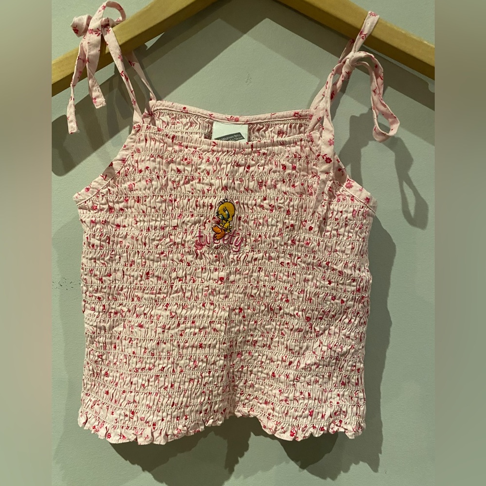 Warner Bros. Studio Store Tweety Smocked Tank with Tie Straps, 2000